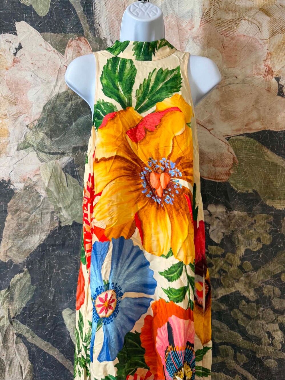 New Anthropologie X FARM RIO Halter Maxi Dress Size S - Picture 8 of 10